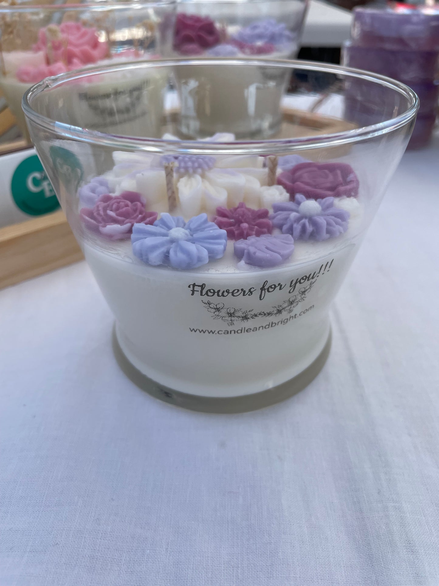 Floral Candle - Coconut and soy wax