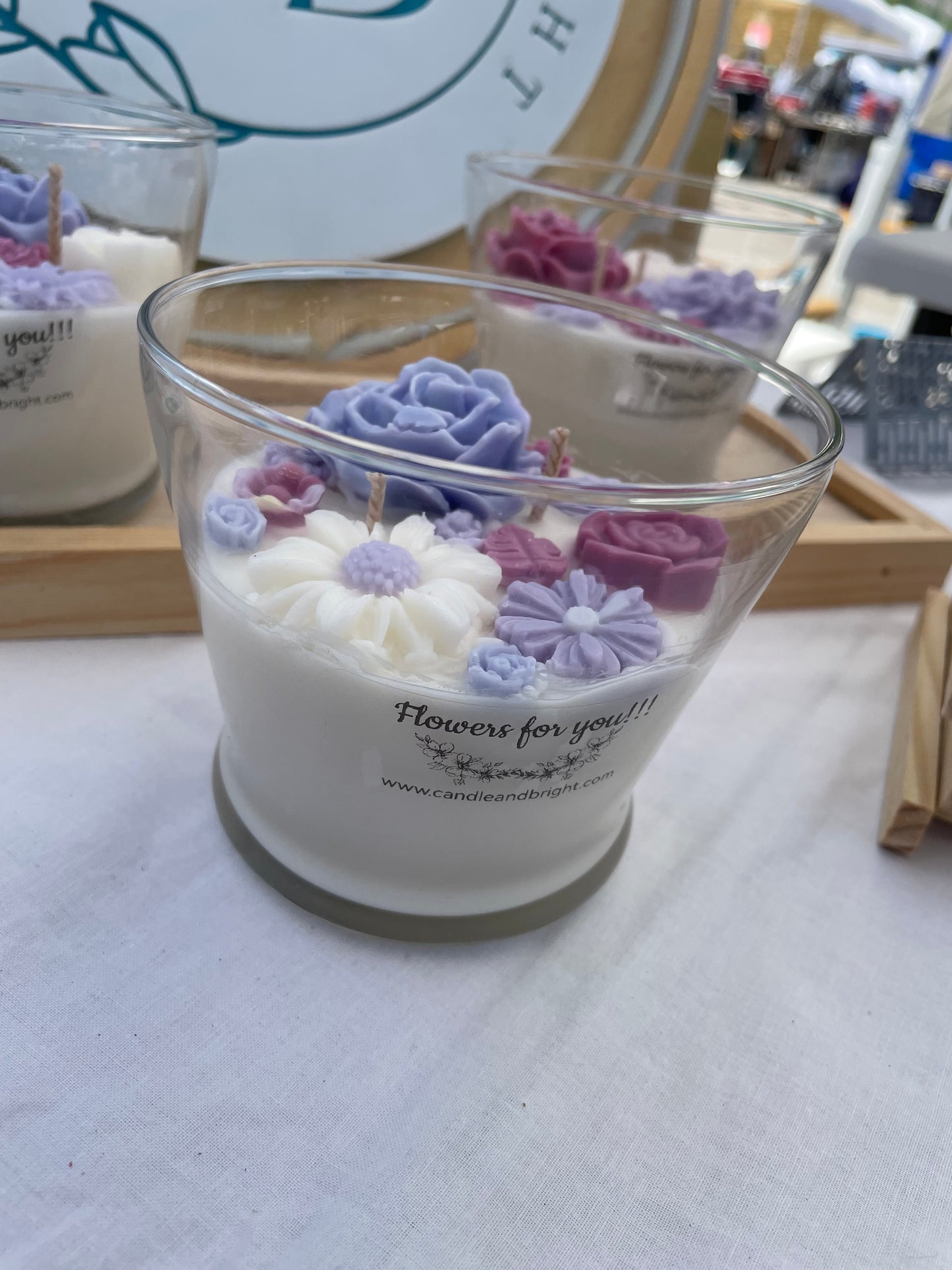 Floral Candle - Coconut and soy wax