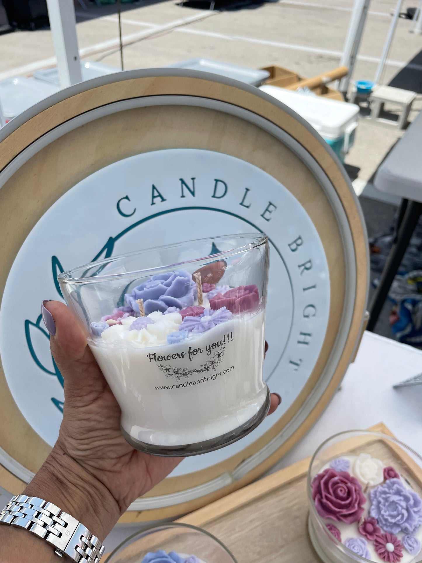 Floral Candle - Coconut and soy wax