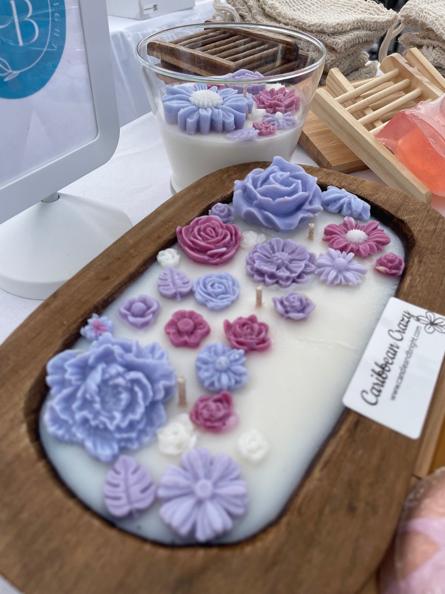 Flowers Dough Bowl Candle - Luxury Dough Bowl Candle