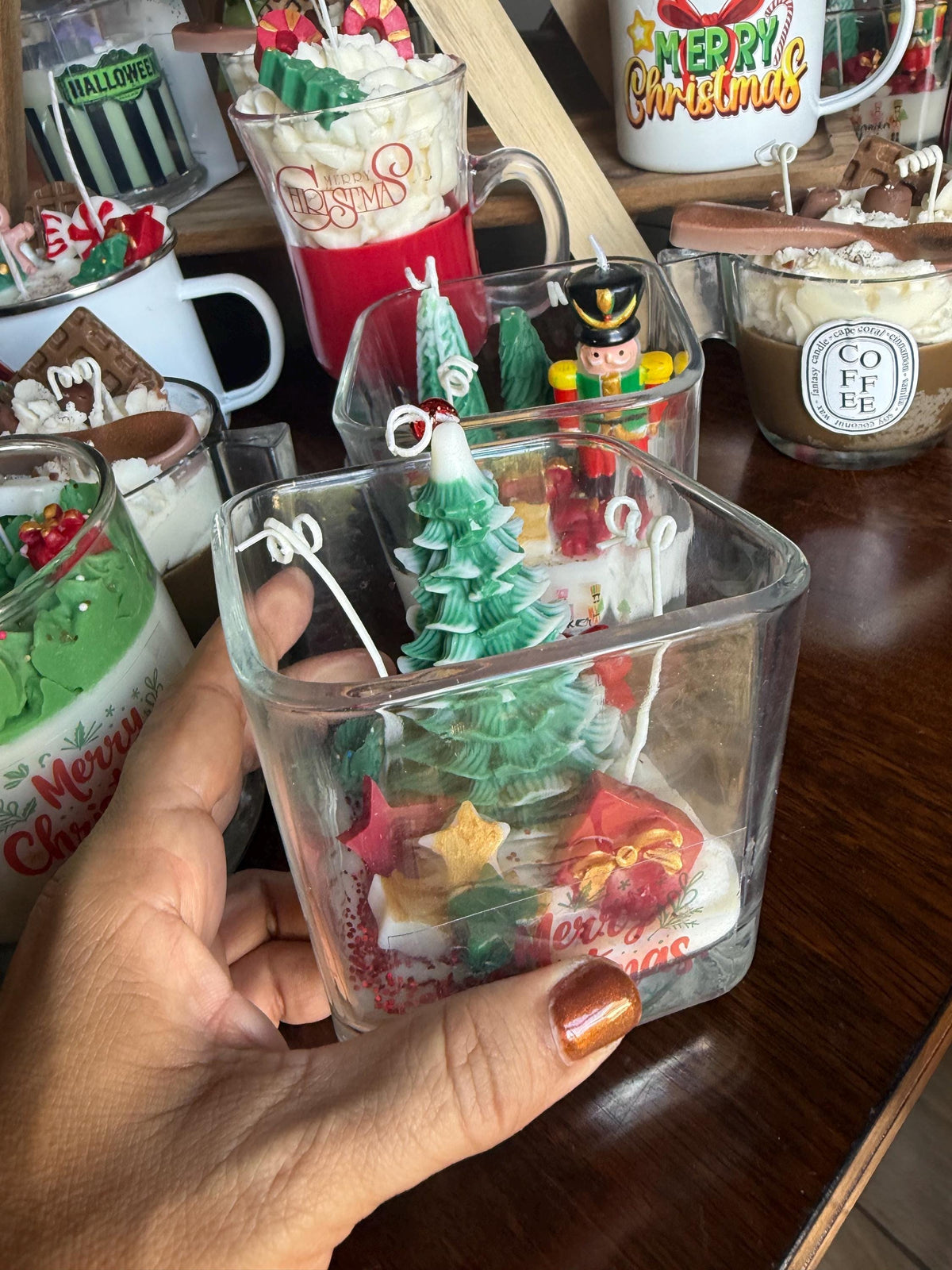 Handmade Christmas Tree Candle – Pine Scented Holiday Decor