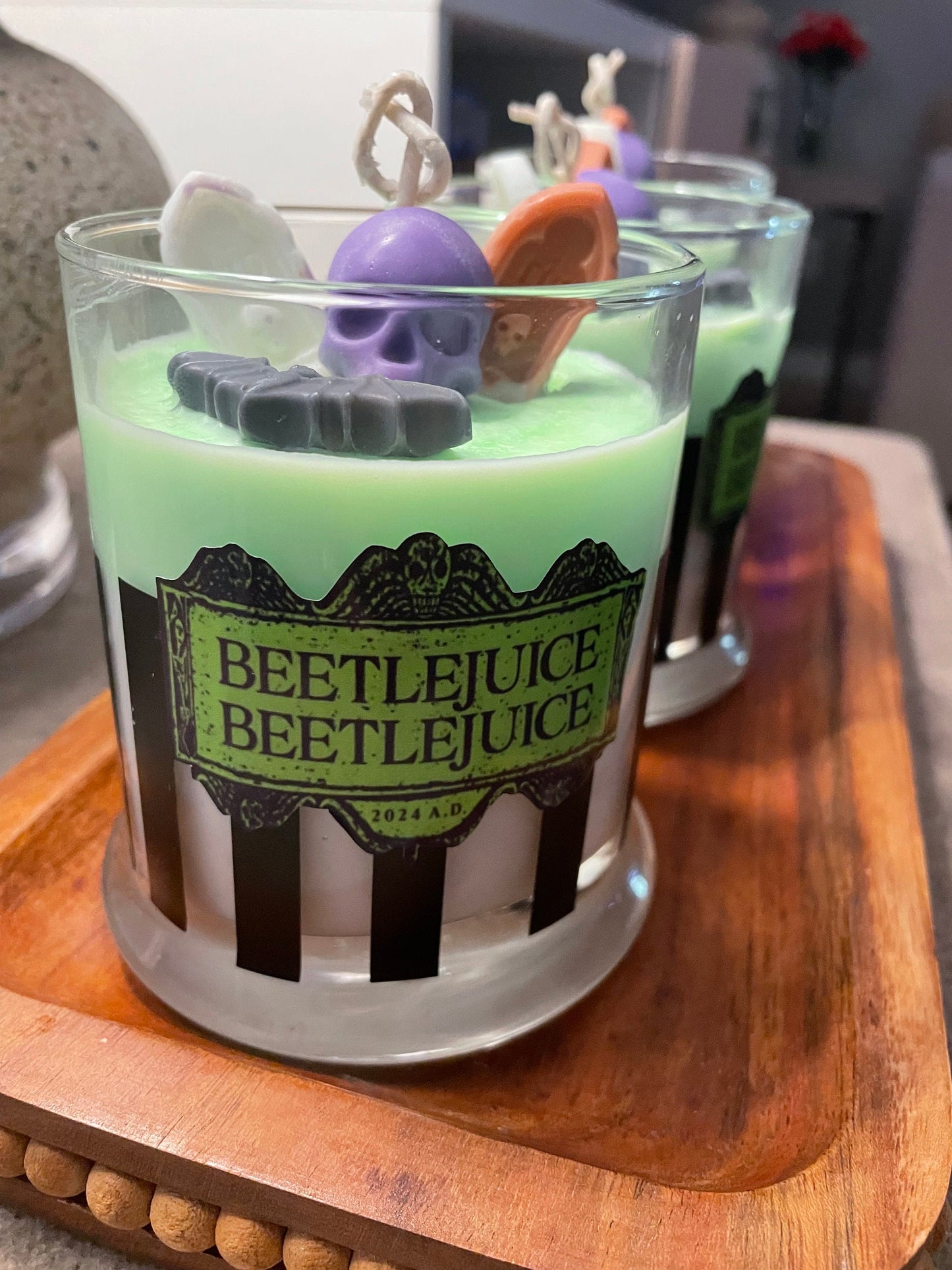 Halloween Candle - Beetlejuice Candle - Coconut and soy wax