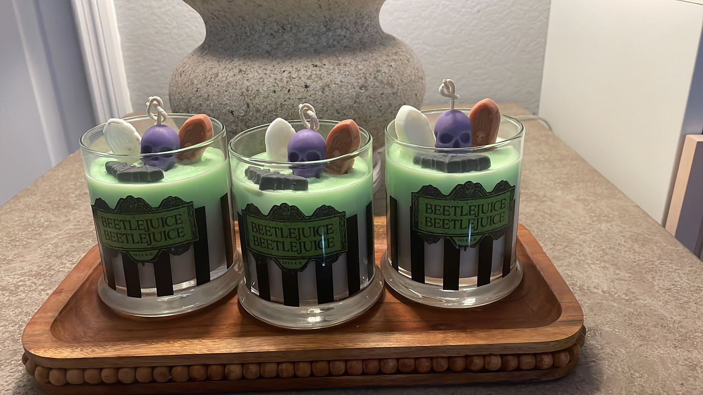 Halloween Candle - Beetlejuice Candle - Coconut and soy wax