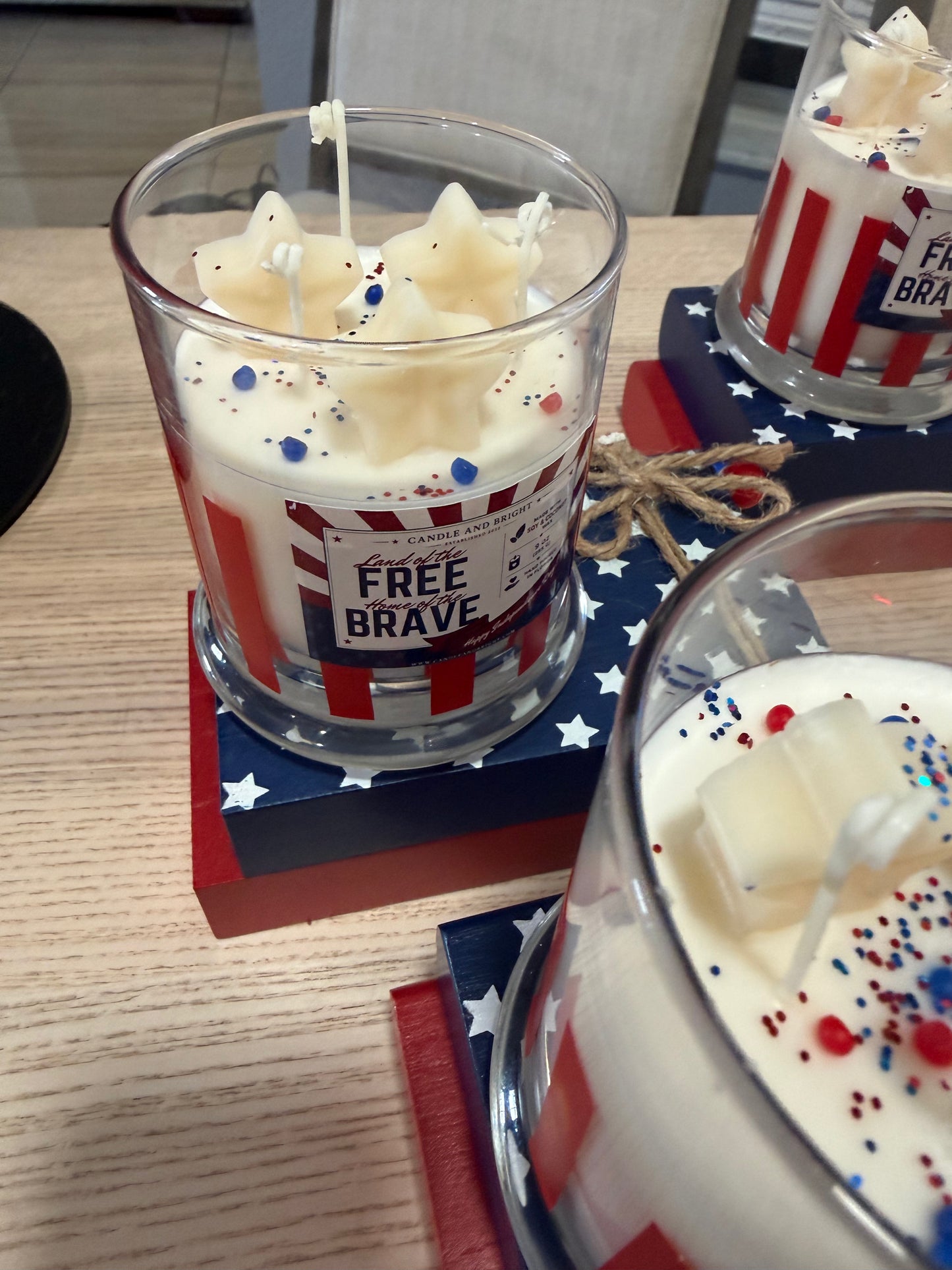 4th of July Soy Candle – Mango Coconut Scent, Patriotic American Decor