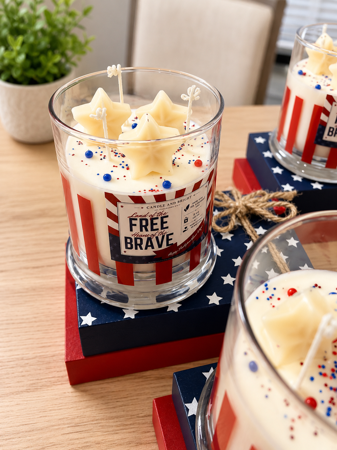 4th of July Soy Candle – Mango Coconut Scent, Patriotic American Decor