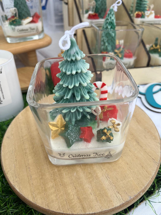 Handmade Christmas tree candle