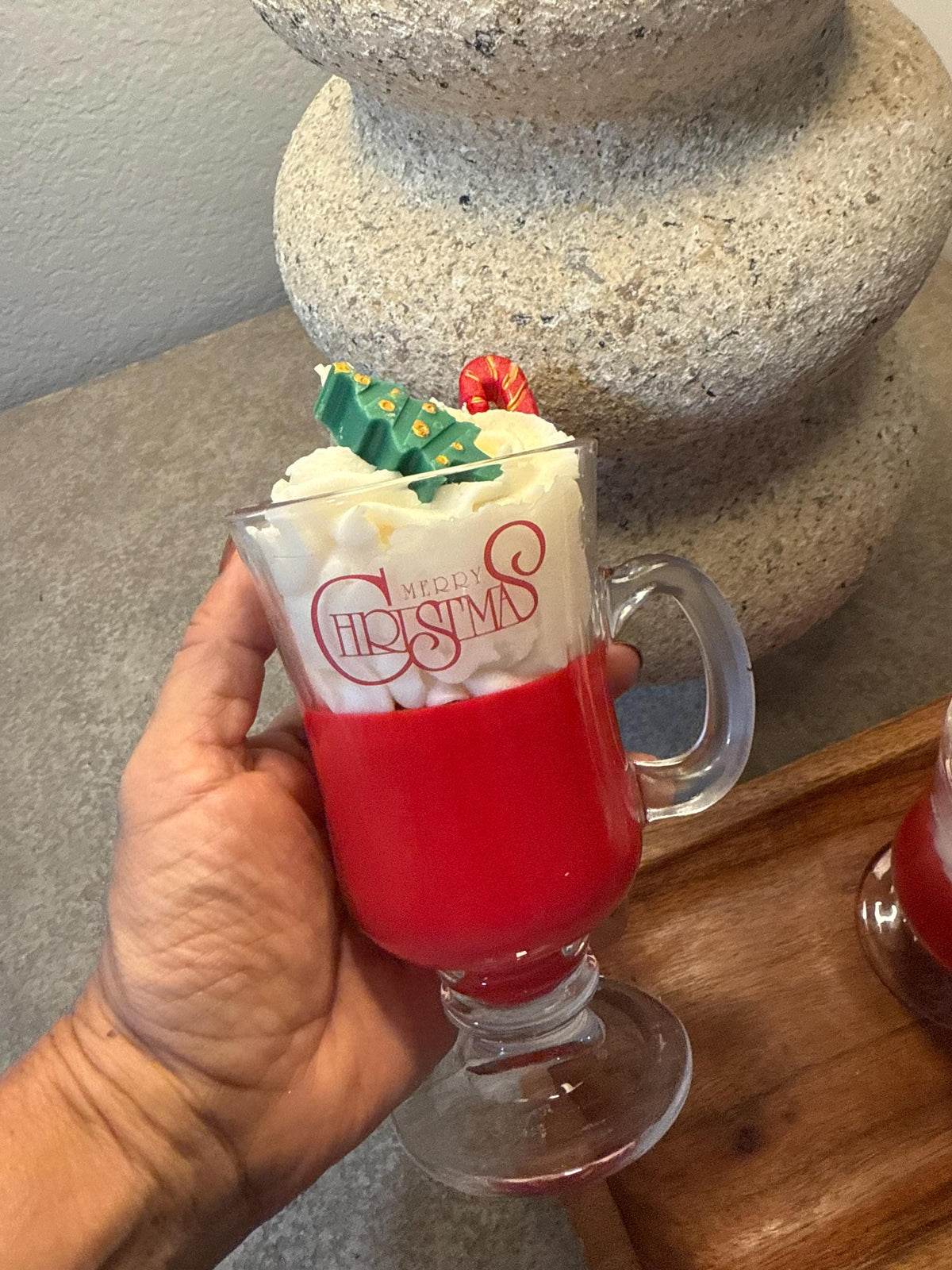 Christmas Mug Candle – Whipped Cream Hot Cocoa Style, Hand-Poured Soy Wax