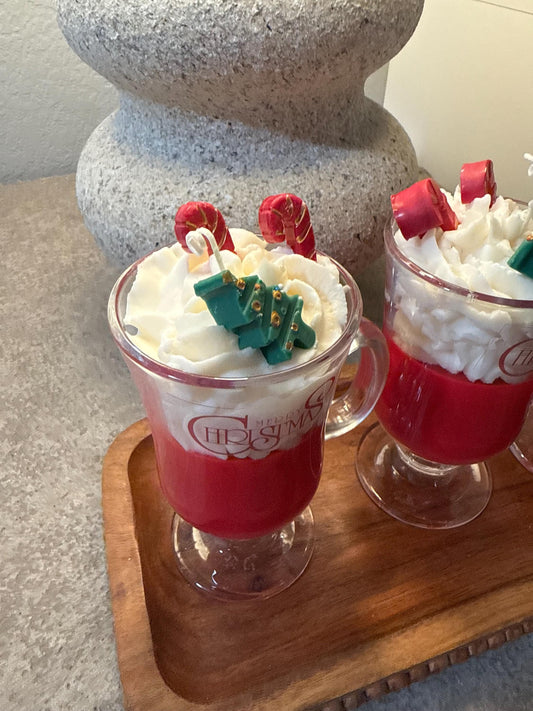 Hot cocoa Christmas mug candle