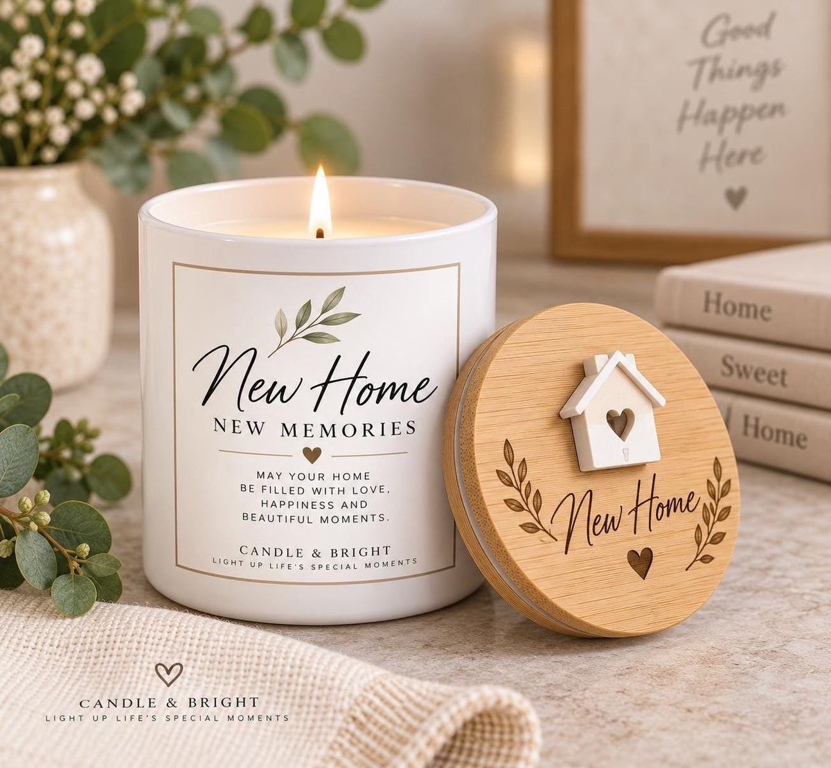 New Home housewarming soy candle gift set