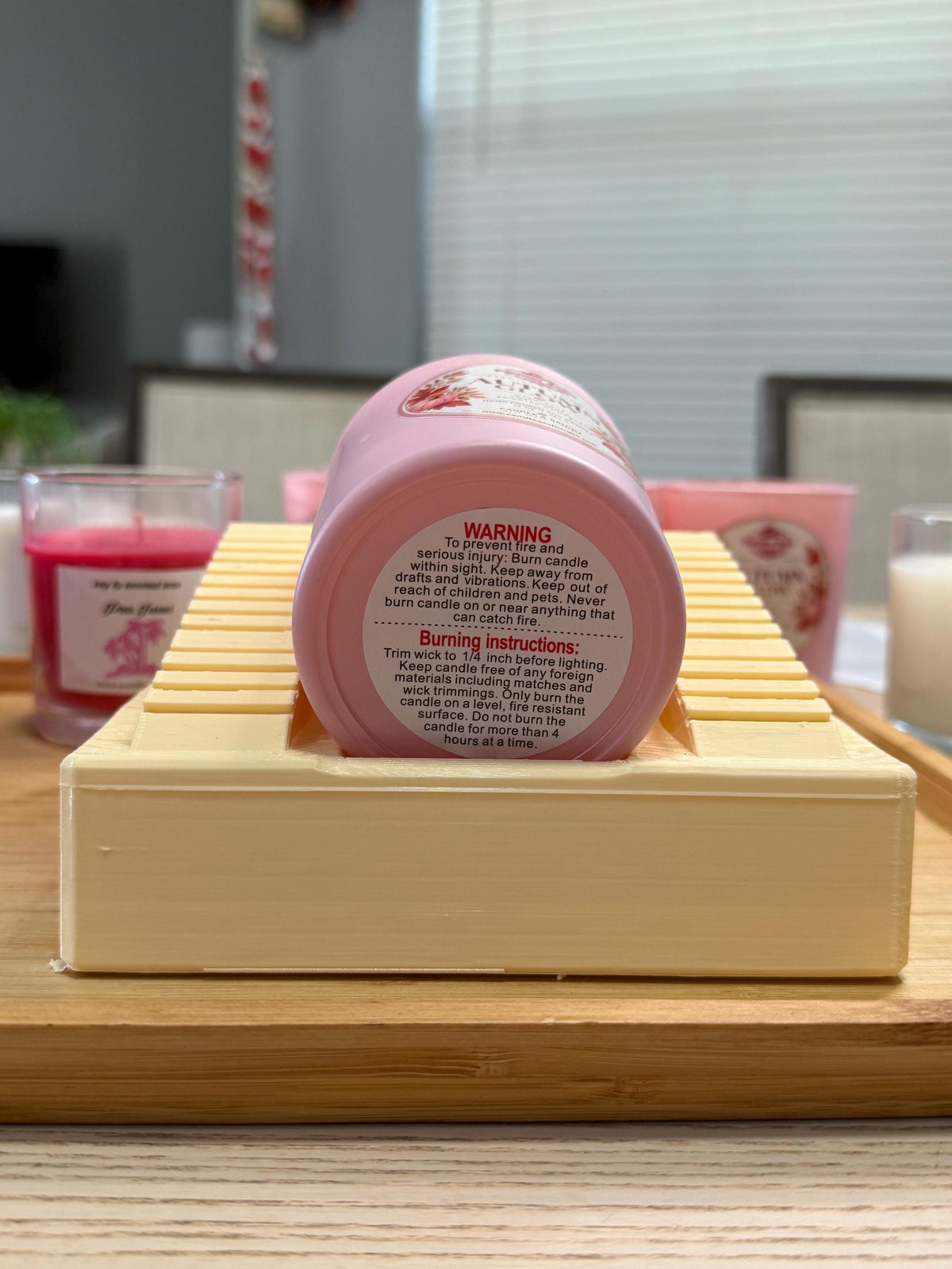 Candle Cradle Label Applicator for 8 oz, 12 oz & 16 oz Jars – Stepped Candle Labeling Jig 2.75" to 3.6"