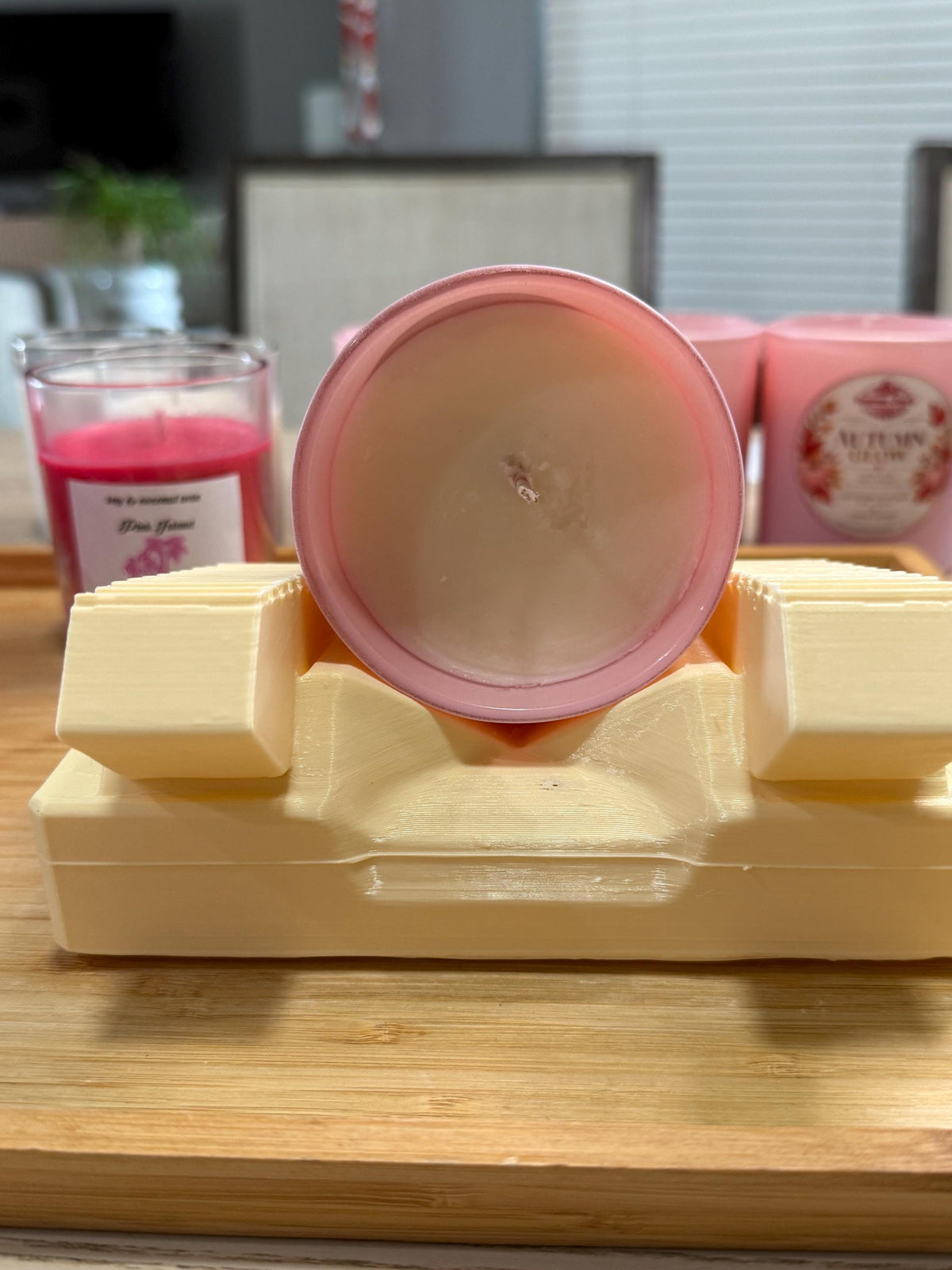 Candle Cradle Label Applicator for 8 oz, 12 oz & 16 oz Jars – Stepped Candle Labeling Jig 2.75" to 3.6"