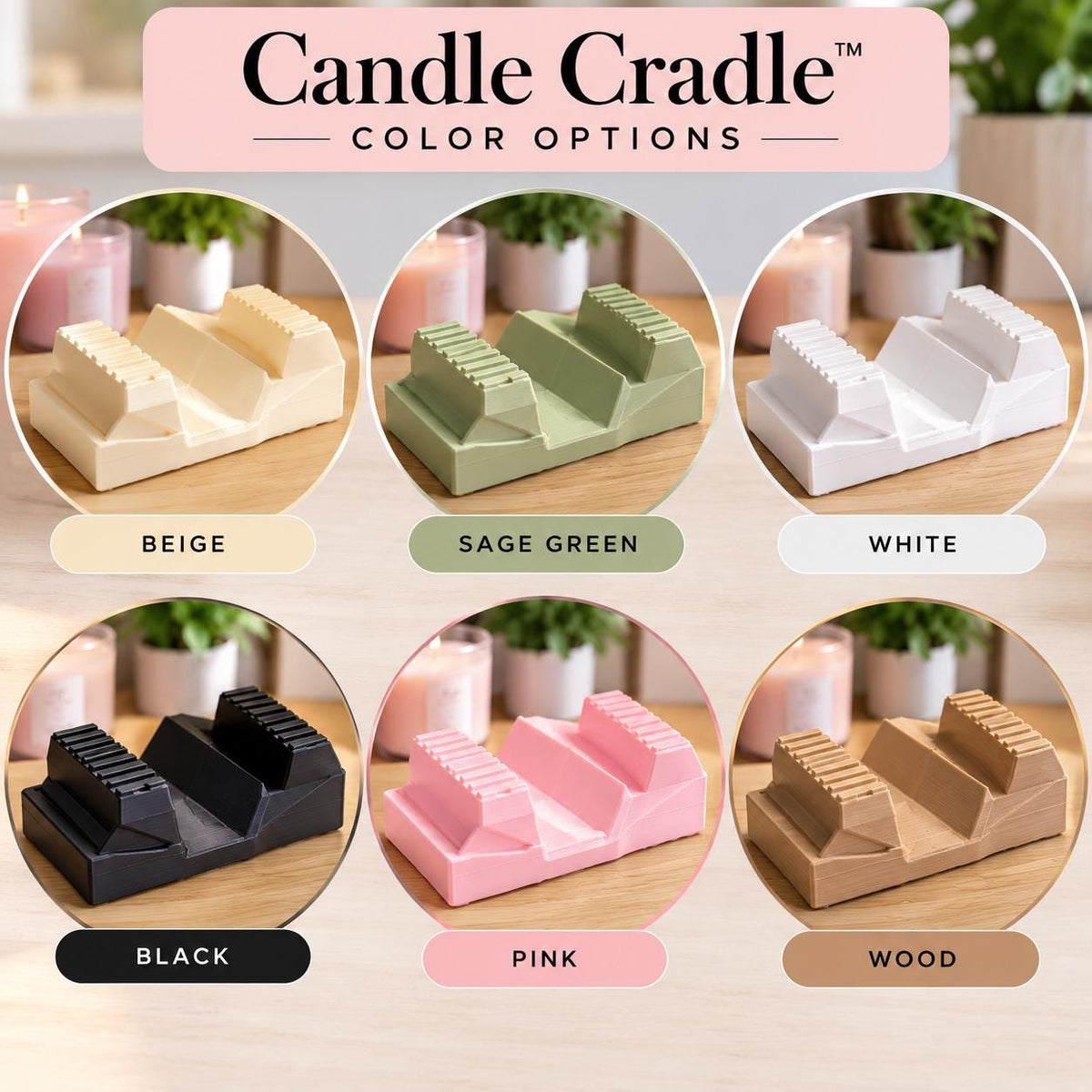 Candle Cradle Label Applicator for 8 oz, 12 oz & 16 oz Jars – Stepped Candle Labeling Jig 2.75" to 3.6"