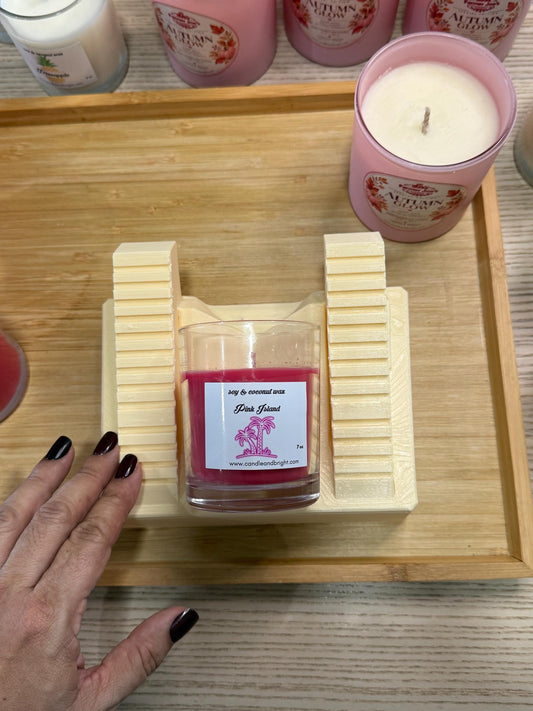 Candle Cradle Label Applicator for 8 oz, 12 oz & 16 oz Jars – Stepped Candle Labeling Jig 2.75" to 3.6"