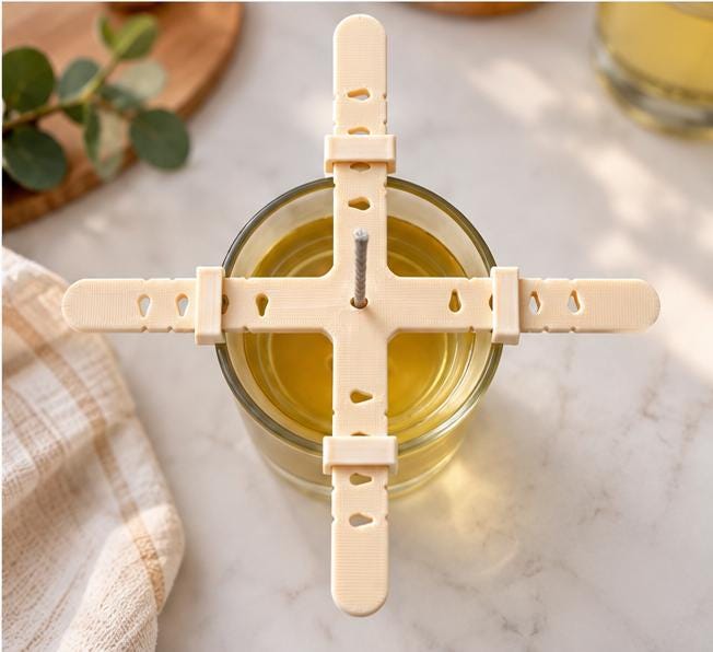 Adjustable Wick Centering Device – Reusable Candle Wick Holder for 7, 10 & 14 oz Jars