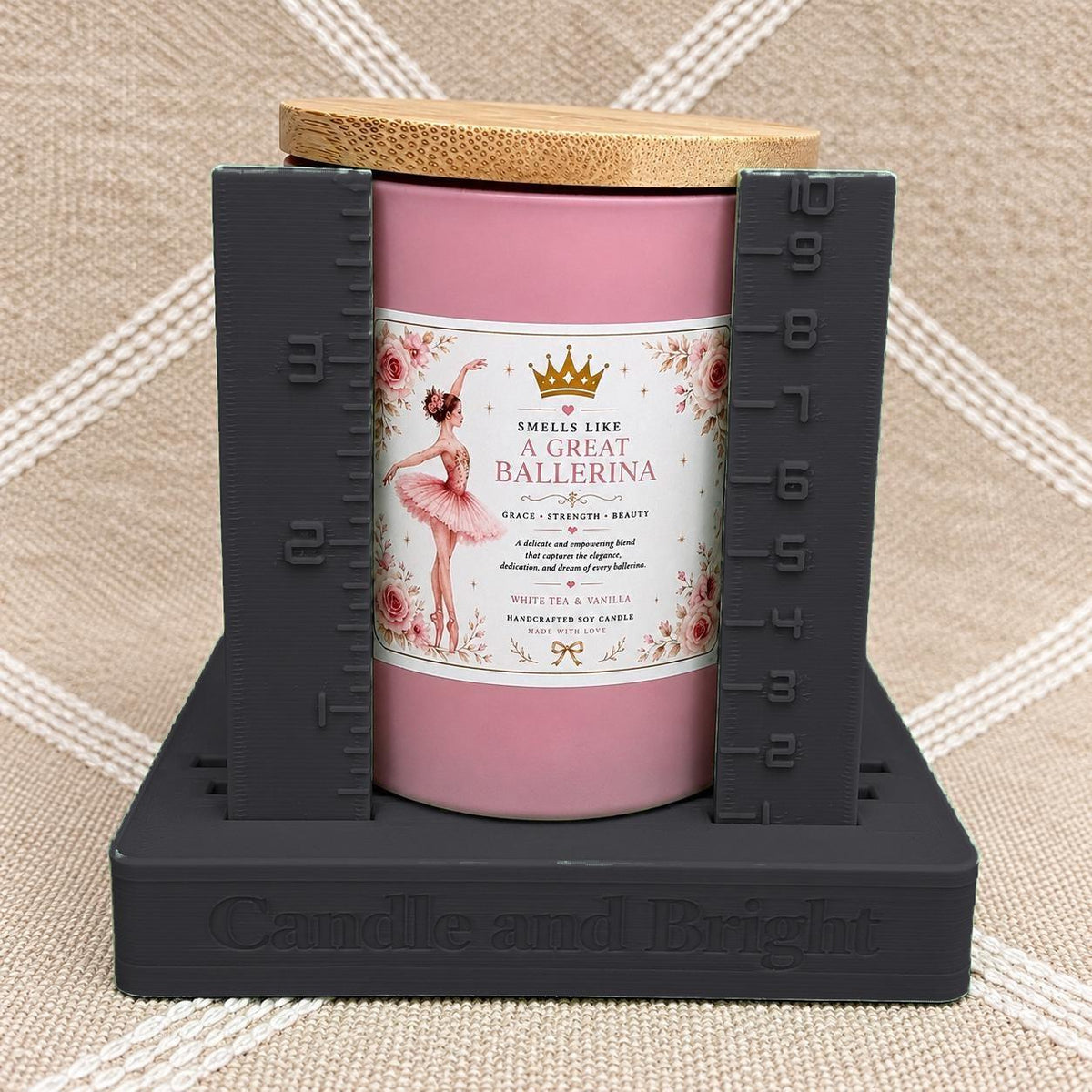 Candle Label Applicator Jig for 8 oz, 12 oz & 16 oz Jars – Adjustable 2.75" to 3.6" Label Alignment Tool
