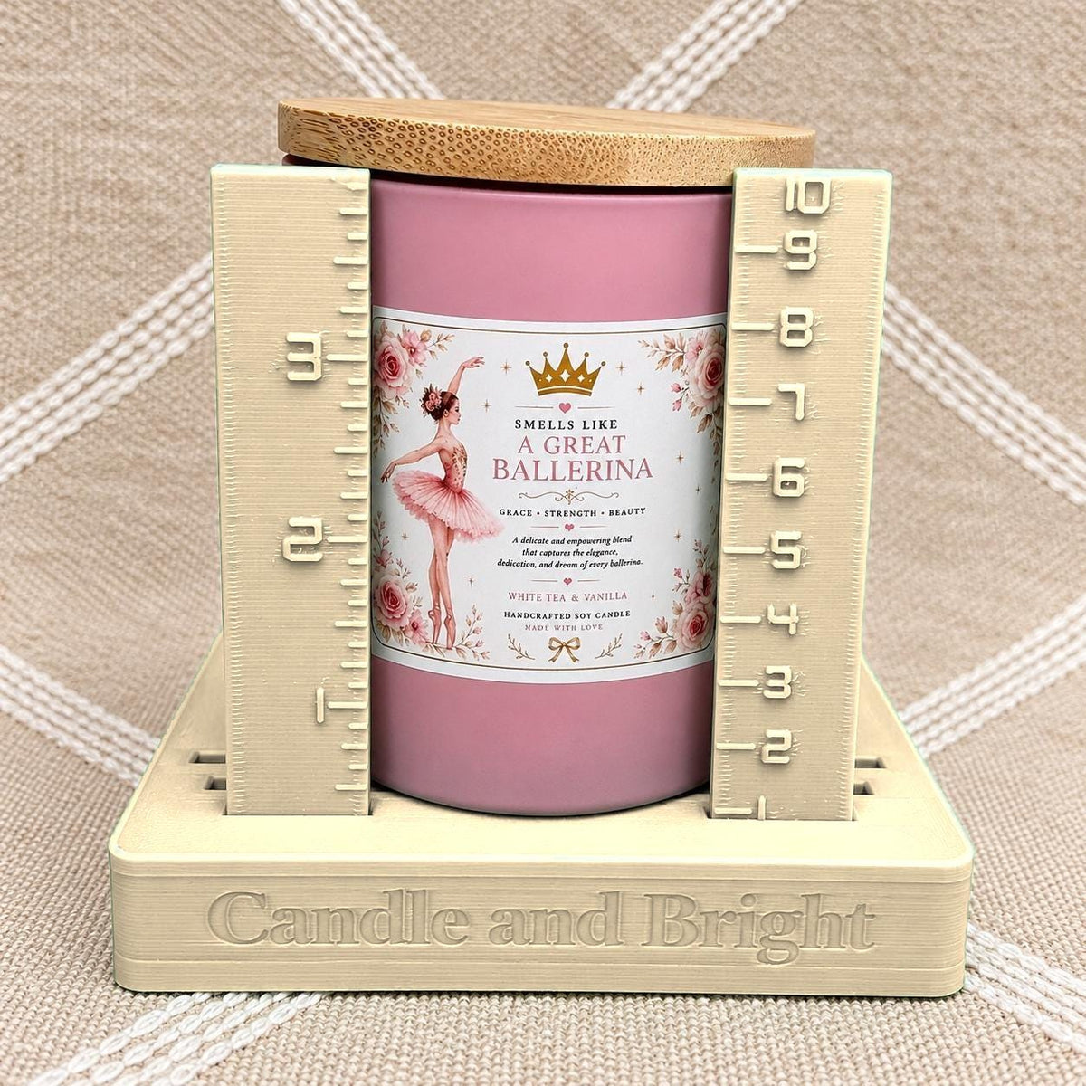 Candle Label Applicator Jig for 8 oz, 12 oz & 16 oz Jars – Adjustable 2.75" to 3.6" Label Alignment Tool