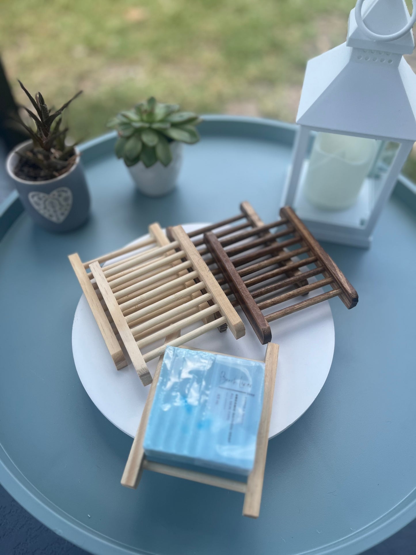 Bamboo soap dish