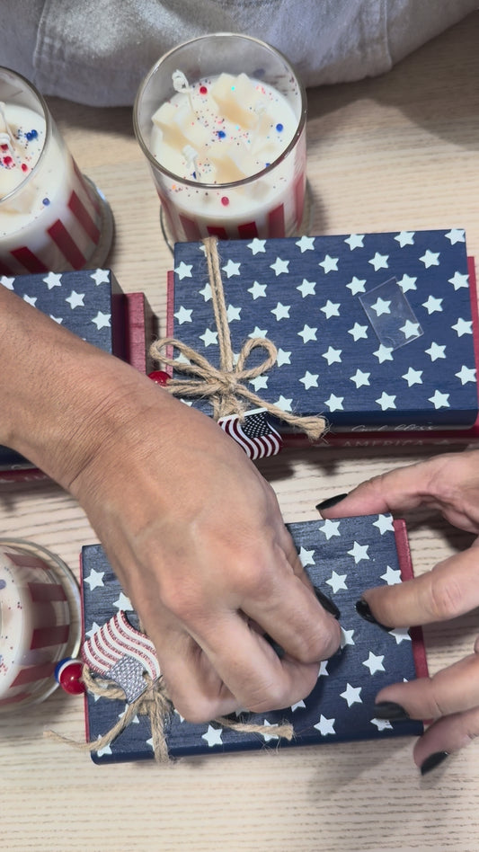 4th of July Soy Candle – Mango Coconut Scent, Patriotic American Decor